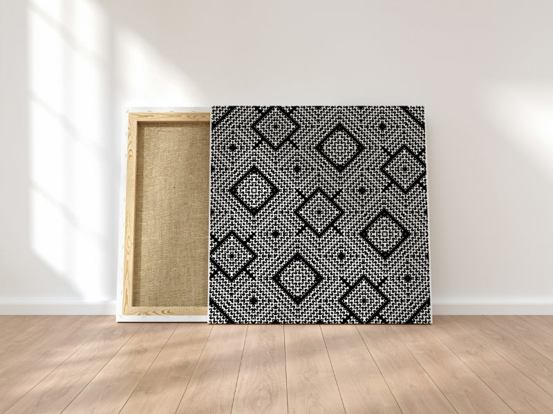 Monochrome Magic Knit Crochet-Inspired Geometric Seamless Pint