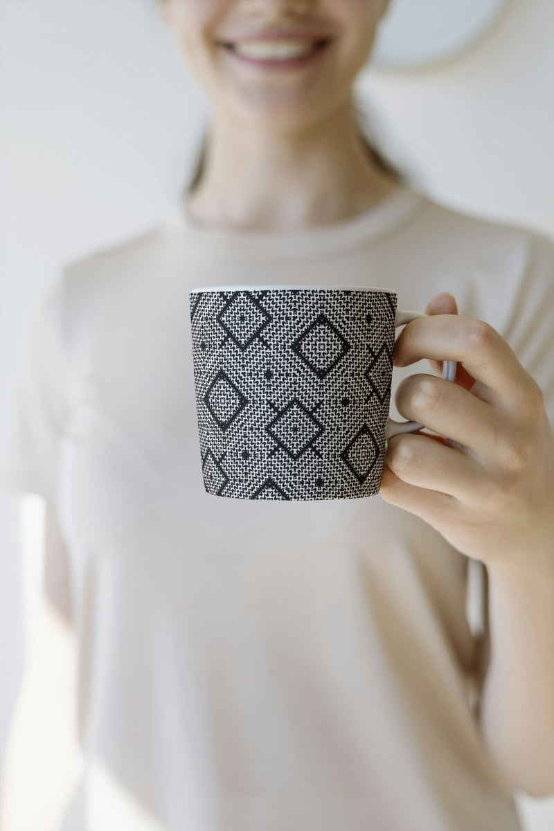 Monochrome Magic Knit Crochet-Inspired Geometric Seamless Pint