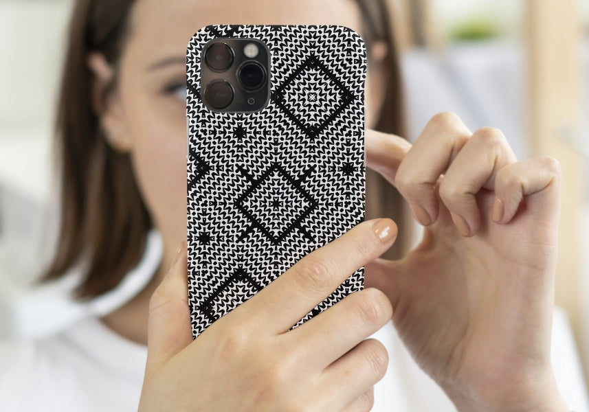 Monochrome Magic Knit Crochet-Inspired Geometric Seamless Pint