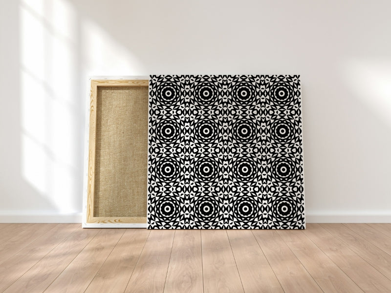 Monochrome Maze Crochet-Inspired Floral Seamless Pin