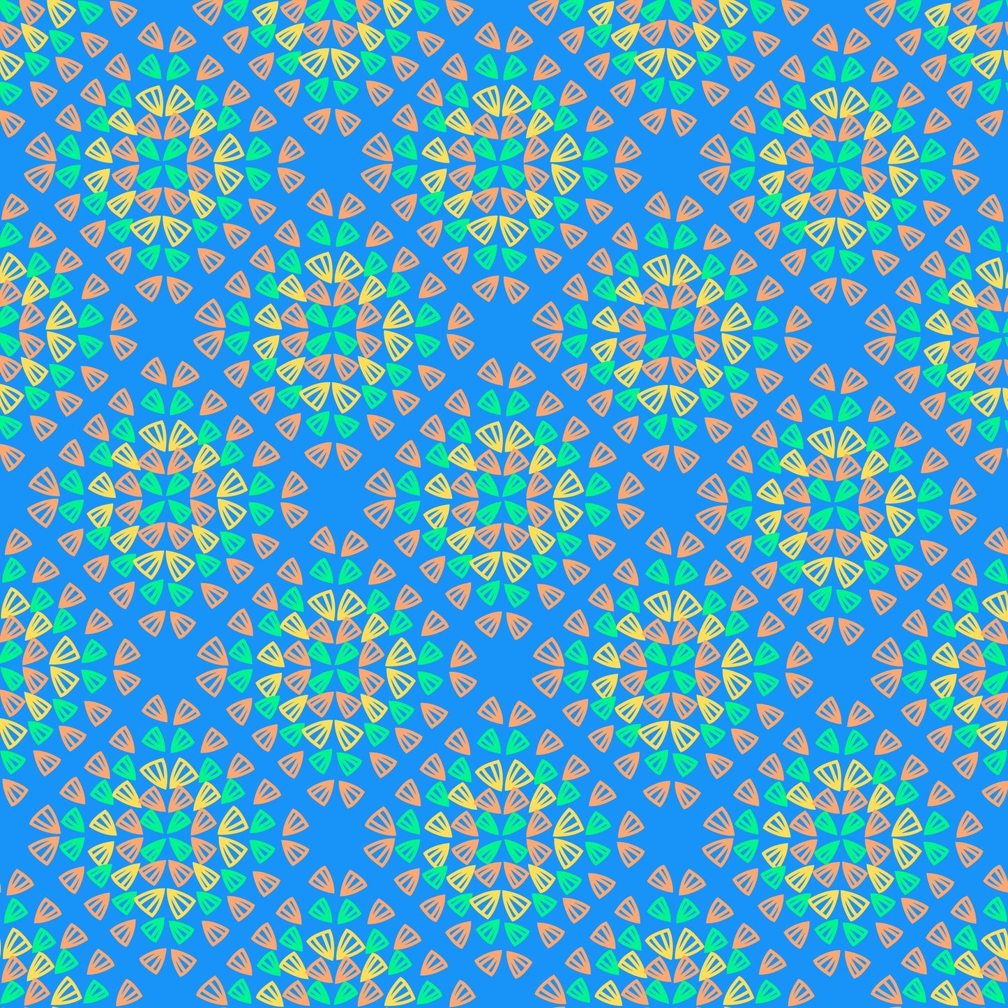 Neon Blue Pop Granny Squares Seamless Print