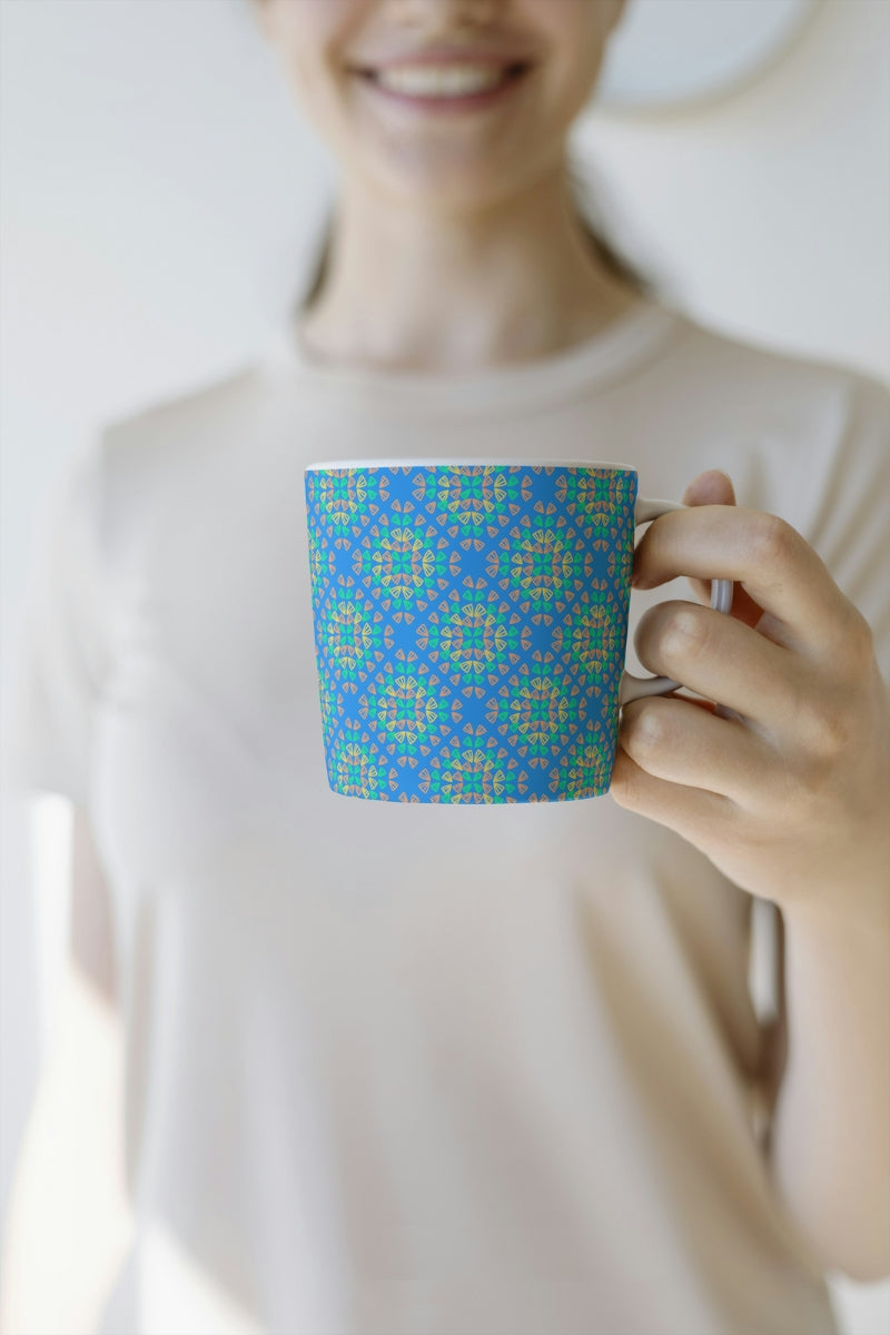 Neon Blue Pop Granny Squares Seamless Print