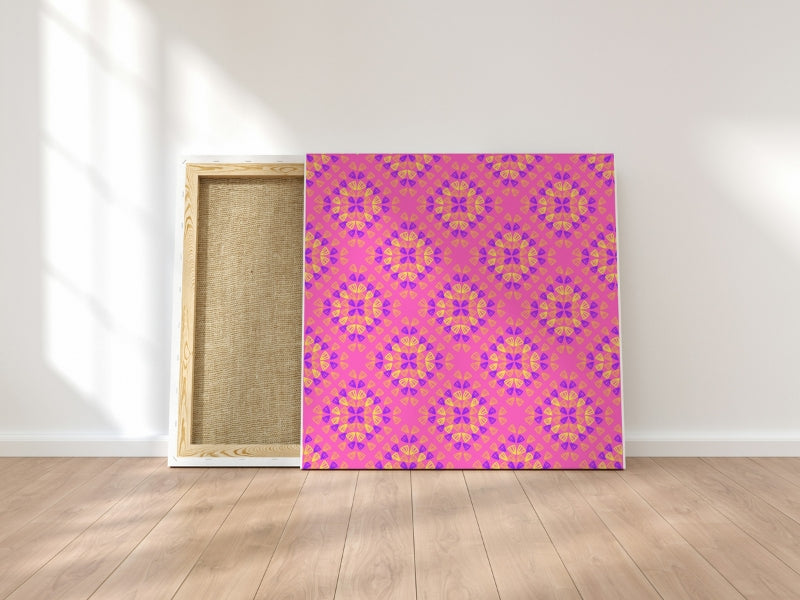 Neon Deep Pink Pop Granny Squares Seamless Print
