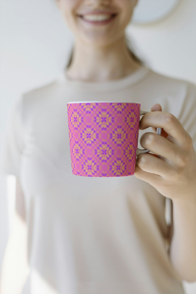 Neon Deep Pink Pop Granny Squares Seamless Print
