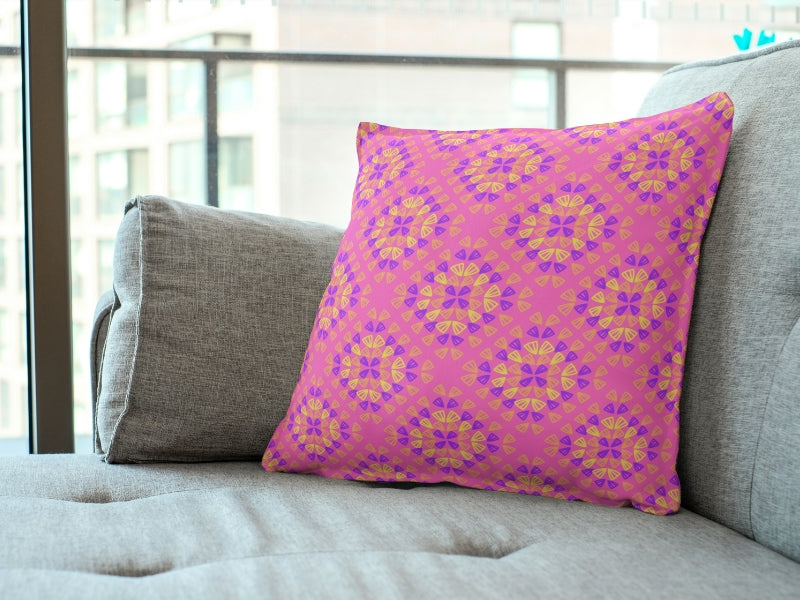 Neon Deep Pink Pop Granny Squares Seamless Print