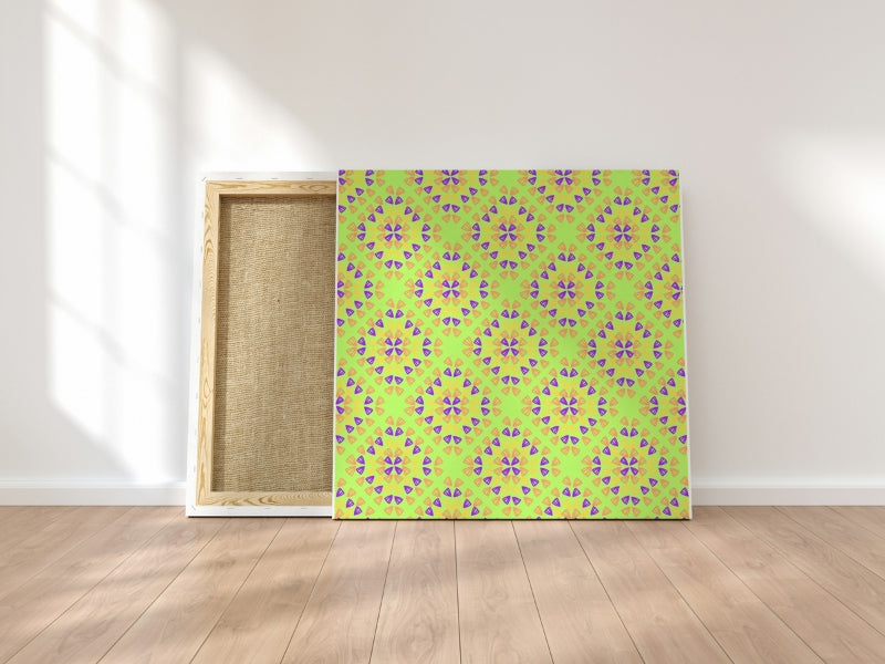 Neon Lime Pop Granny Squares Seamless Print