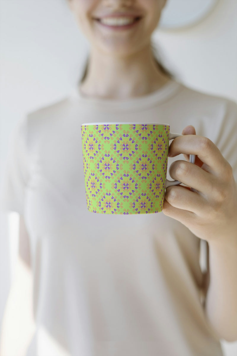 Neon Lime Pop Granny Squares Seamless Print