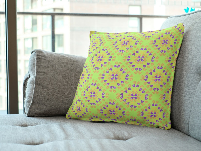 Neon Lime Pop Granny Squares Seamless Print