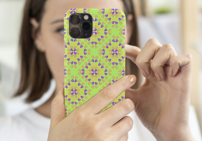 Neon Lime Pop Granny Squares Seamless Print