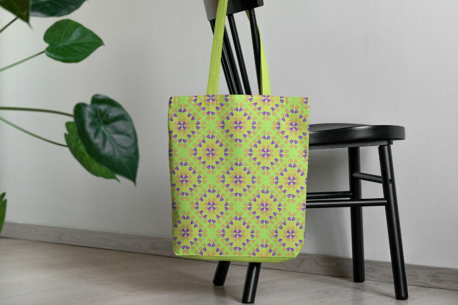 Neon Lime Pop Granny Squares Seamless Print