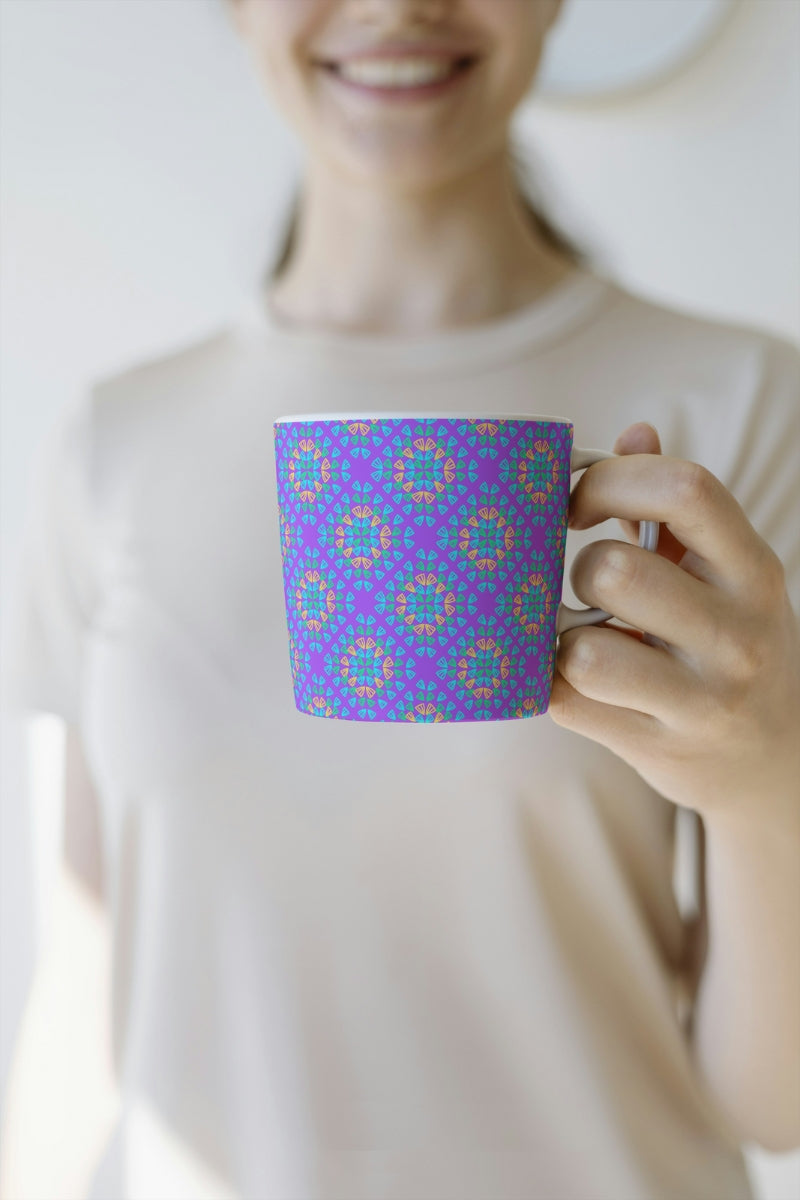 Neon Purple Pop Granny Squares Seamless Print