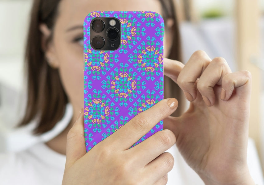 Neon Purple Pop Granny Squares Seamless Print