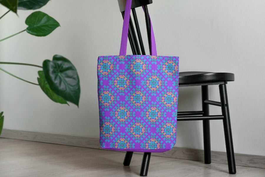Neon Purple Pop Granny Squares Seamless Print