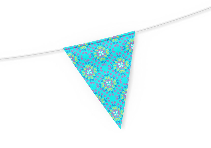 Neon Turquoise Pop Granny Squares Seamless Print