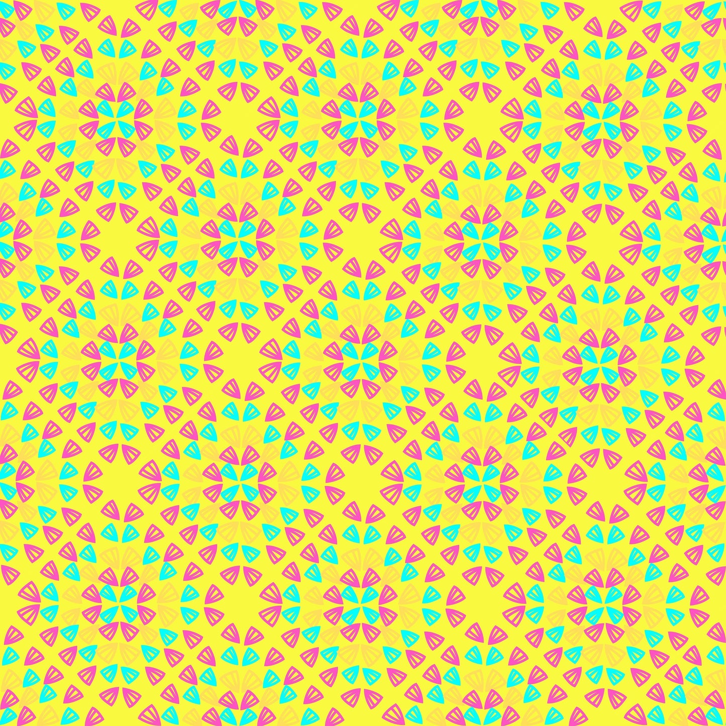 Neon Yellow Pop Granny Squares Seamless Print