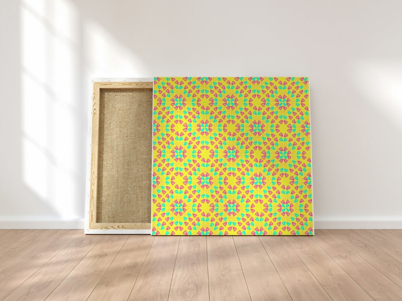 Neon Yellow Pop Granny Squares Seamless Print