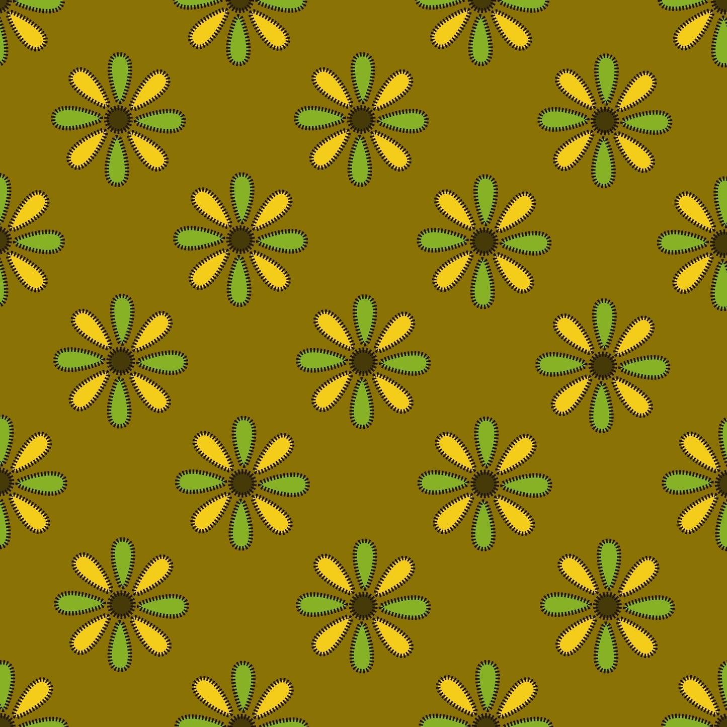 Olive Bloom Floral Ombre Seamless Print