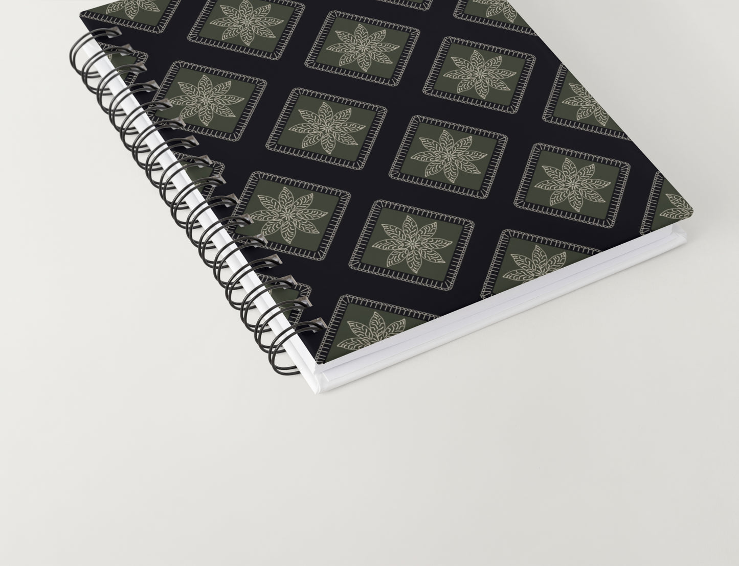 Olive Twilight Floral Granny Squares Seamless Print