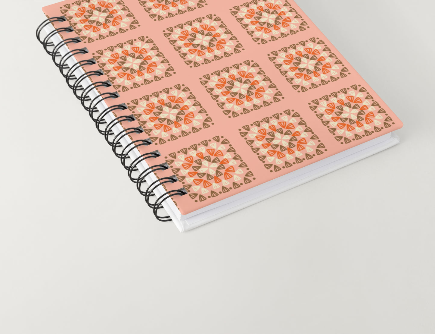 Peach Blend Granny Squares Print