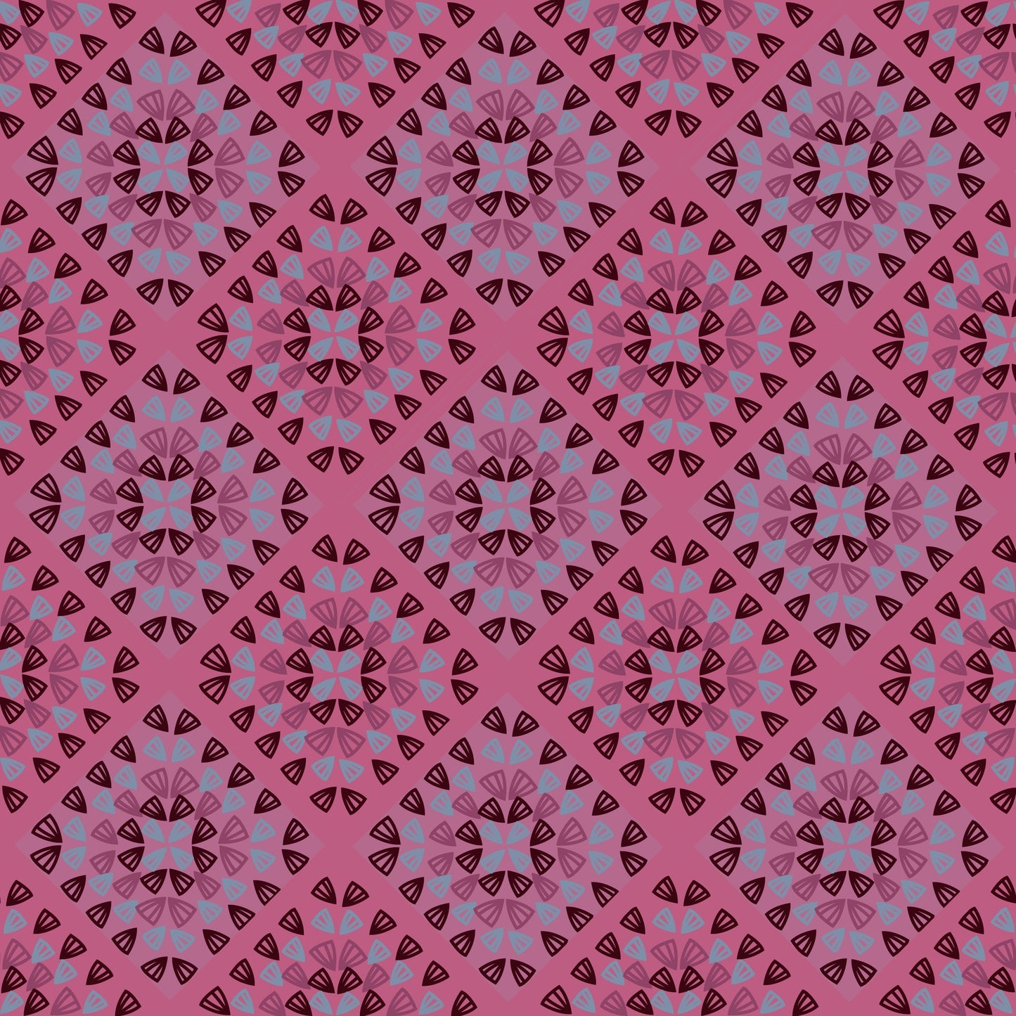 Raspberry Rose Granny Squares Seamless Print