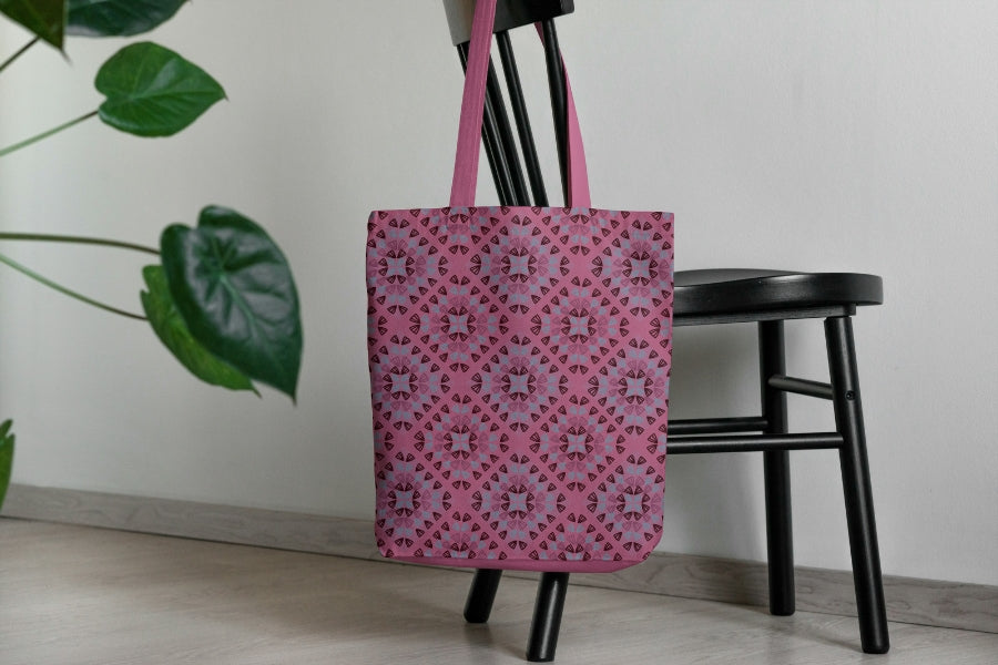 Raspberry Rose Granny Squares Seamless Print
