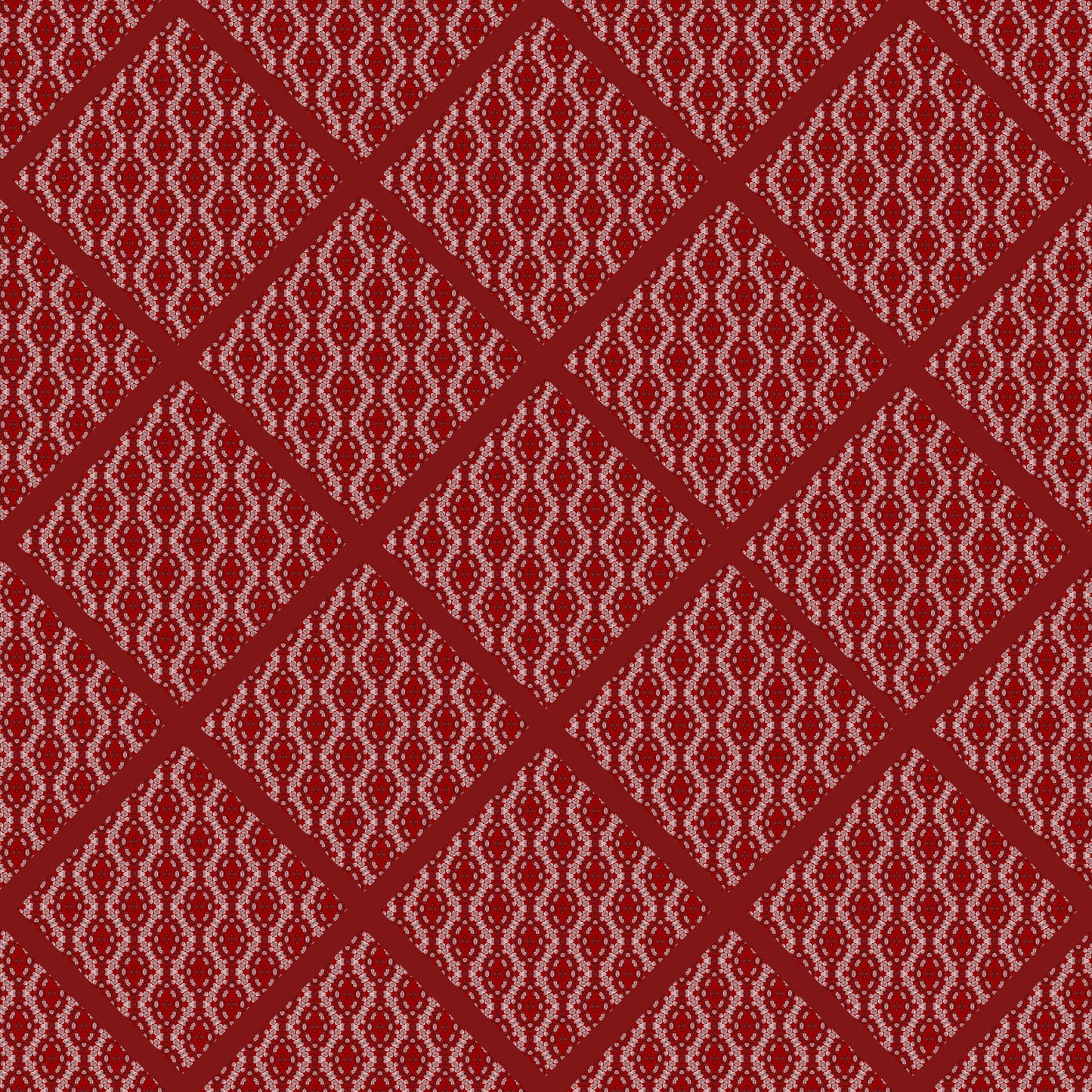 Red Diamond Lace Granny Squares Seamless Print