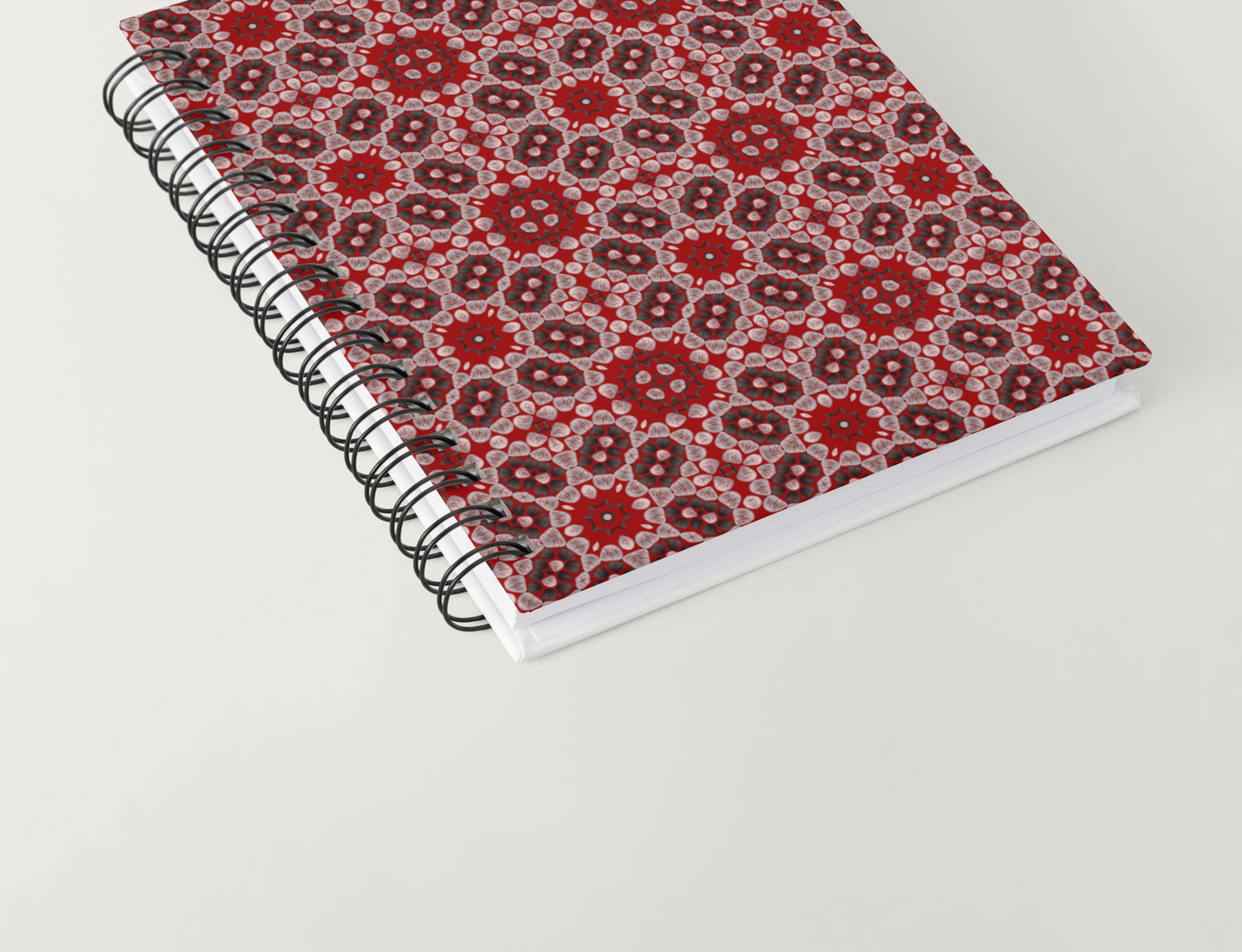 Red Ebony Lace Floral Granny Squares Seamless Print
