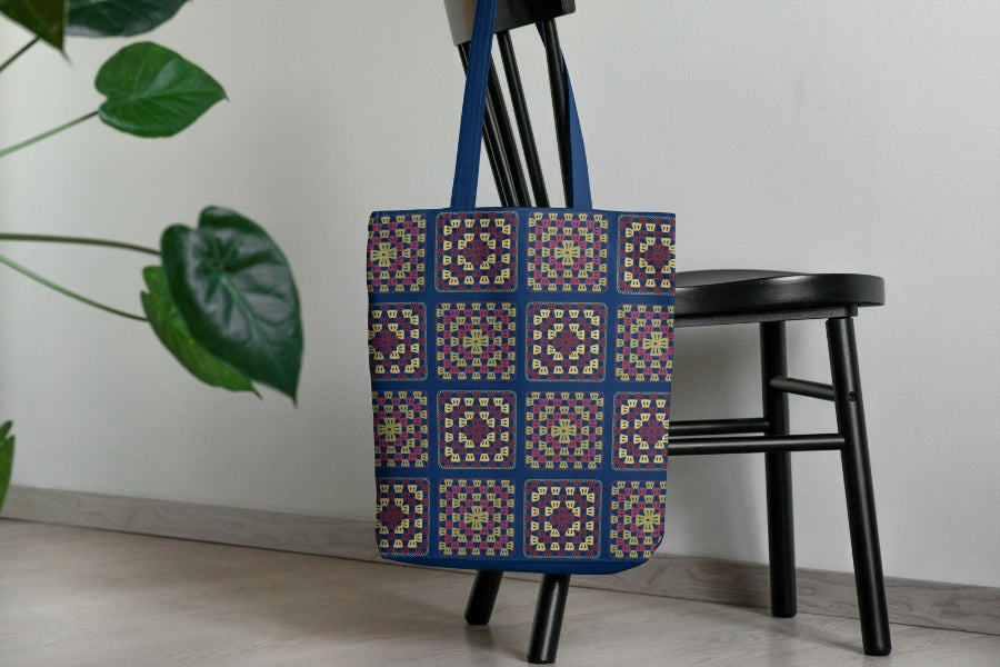 Regal Patchwork Granny Squares Print