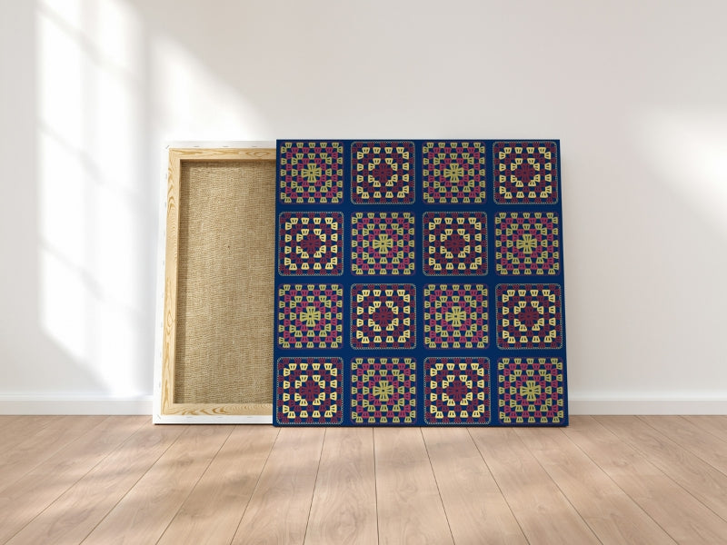 Regal Patchwork Granny Squares Print