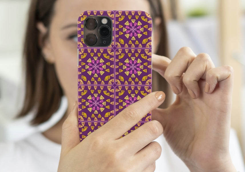 Royal Plum Glow Granny Squares Seamless Print