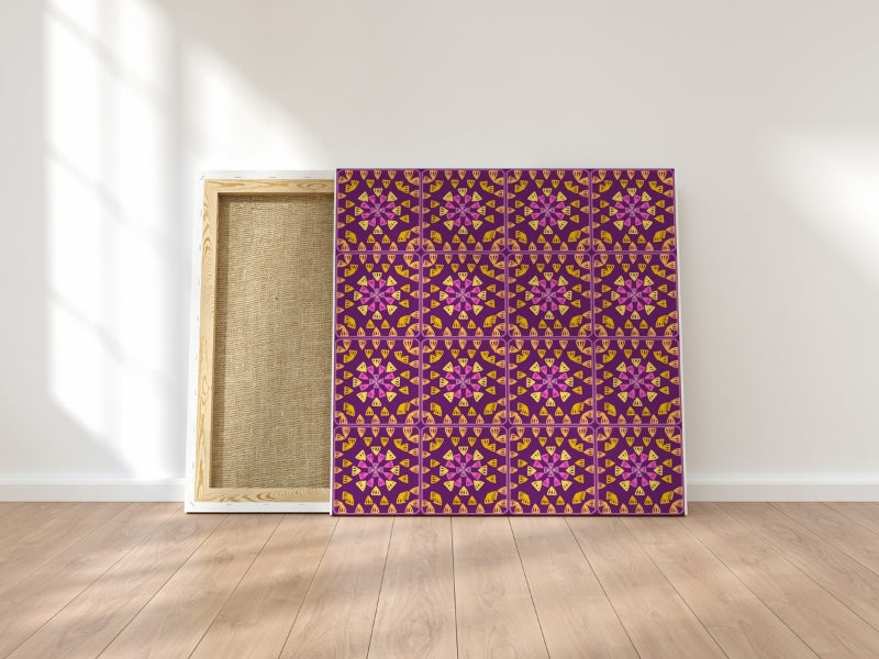 Royal Plum Glow Granny Squares Seamless Print