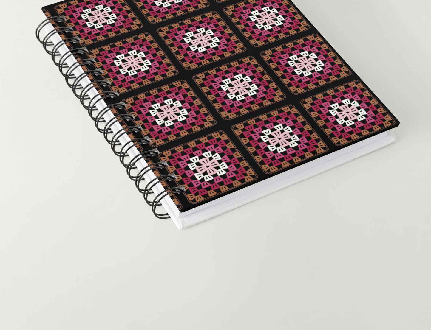 Rustic Rose Granny Squares Print