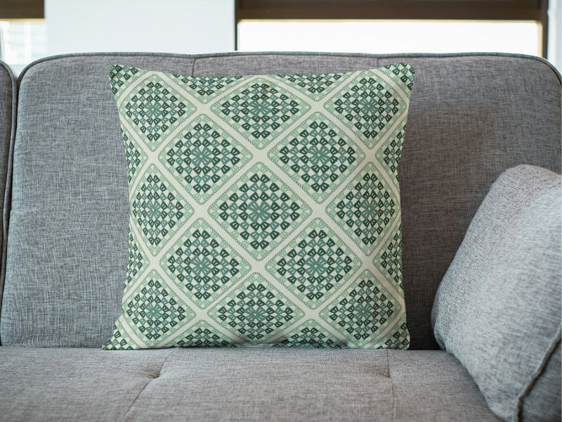 Sage Green Lattice Granny Square Seamless Print