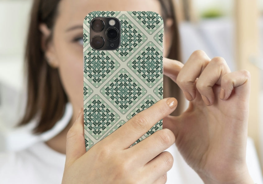 Sage Green Lattice Granny Square Seamless Print