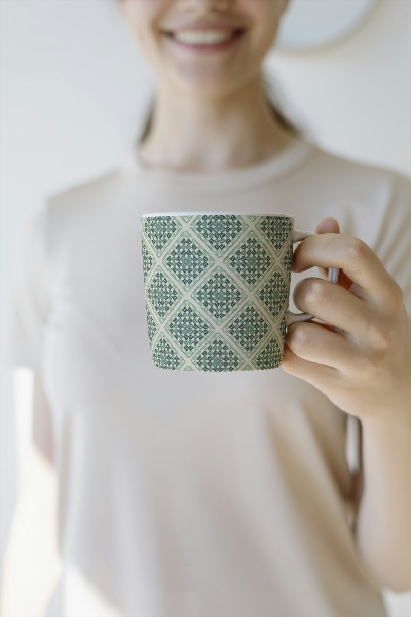Sage Green Lattice Granny Square Seamless Print