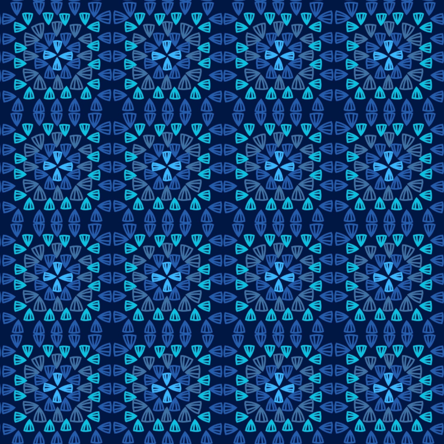 Sapphire Symphony Granny Squares Seamless Print