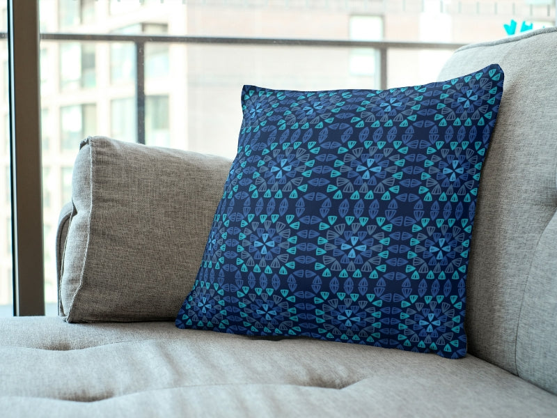 Sapphire Symphony Granny Squares Seamless Print