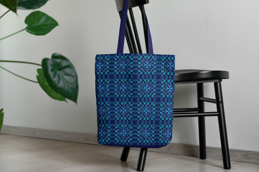 Sapphire Symphony Granny Squares Seamless Print