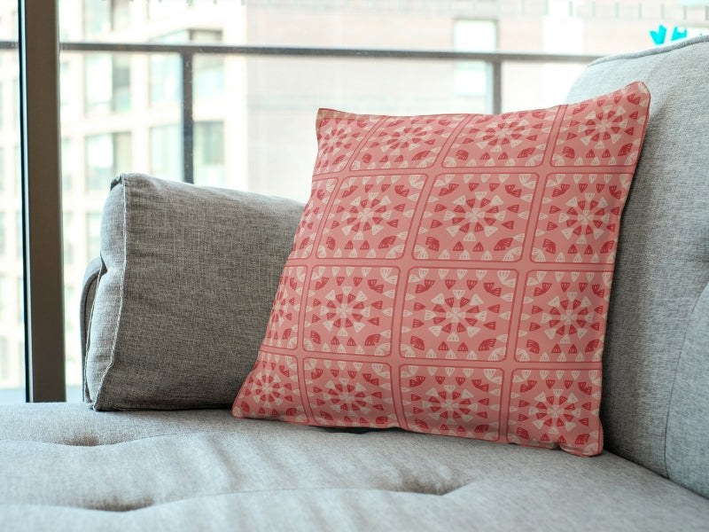 Soft Berry Weave Granny Squares Print