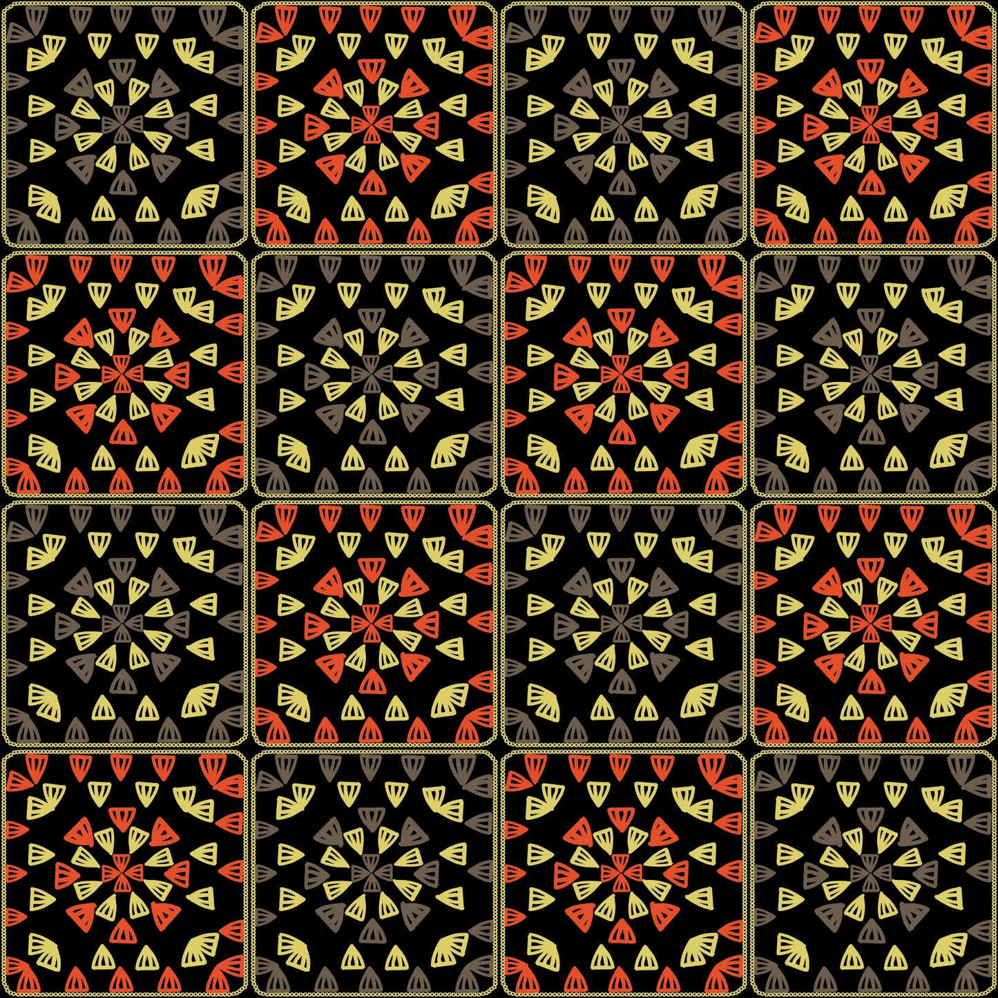 Solar Zest Floral Seamless Print