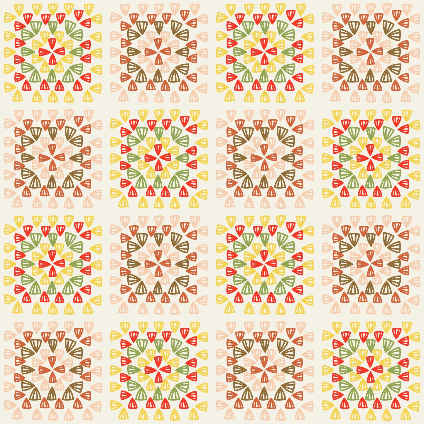 Spring Blossom Granny Squares Seamless Print