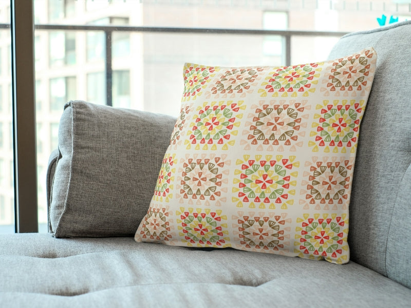 Spring Blossom Granny Squares Seamless Print