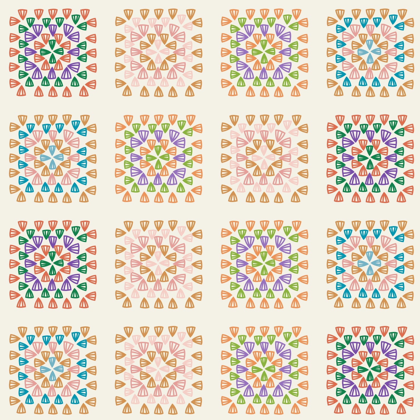 Spring Radiant Tapestry Granny Squares Seamless Print