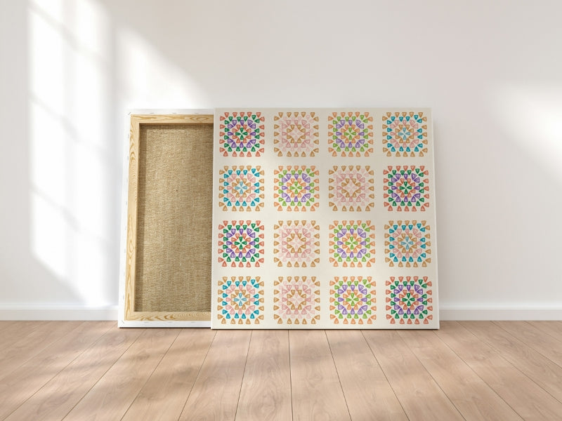 Spring Radiant Tapestry Granny Squares Seamless Print