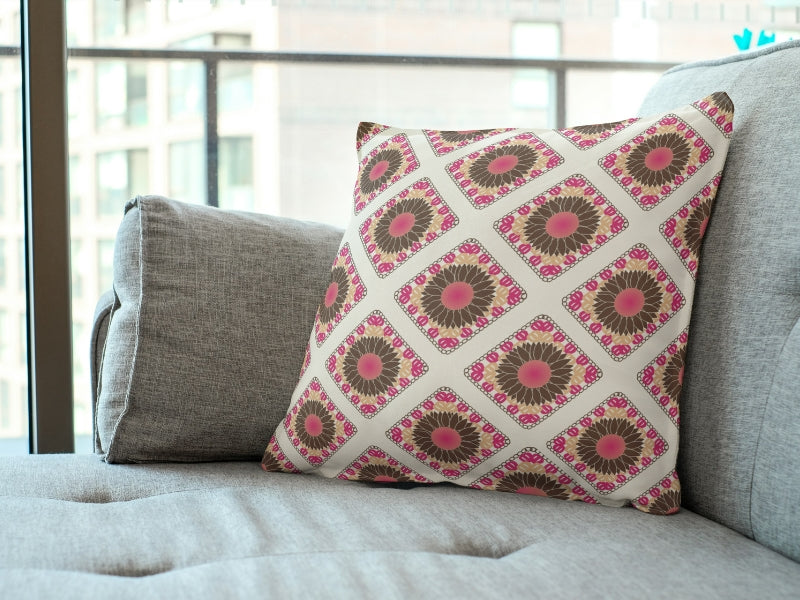 Spring Sunflowers Floral Granny Squares Seamless Print