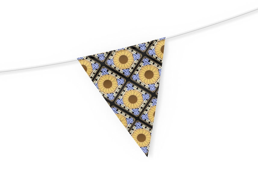 Sunflower Dreams Floral Granny Squares Seamless Print