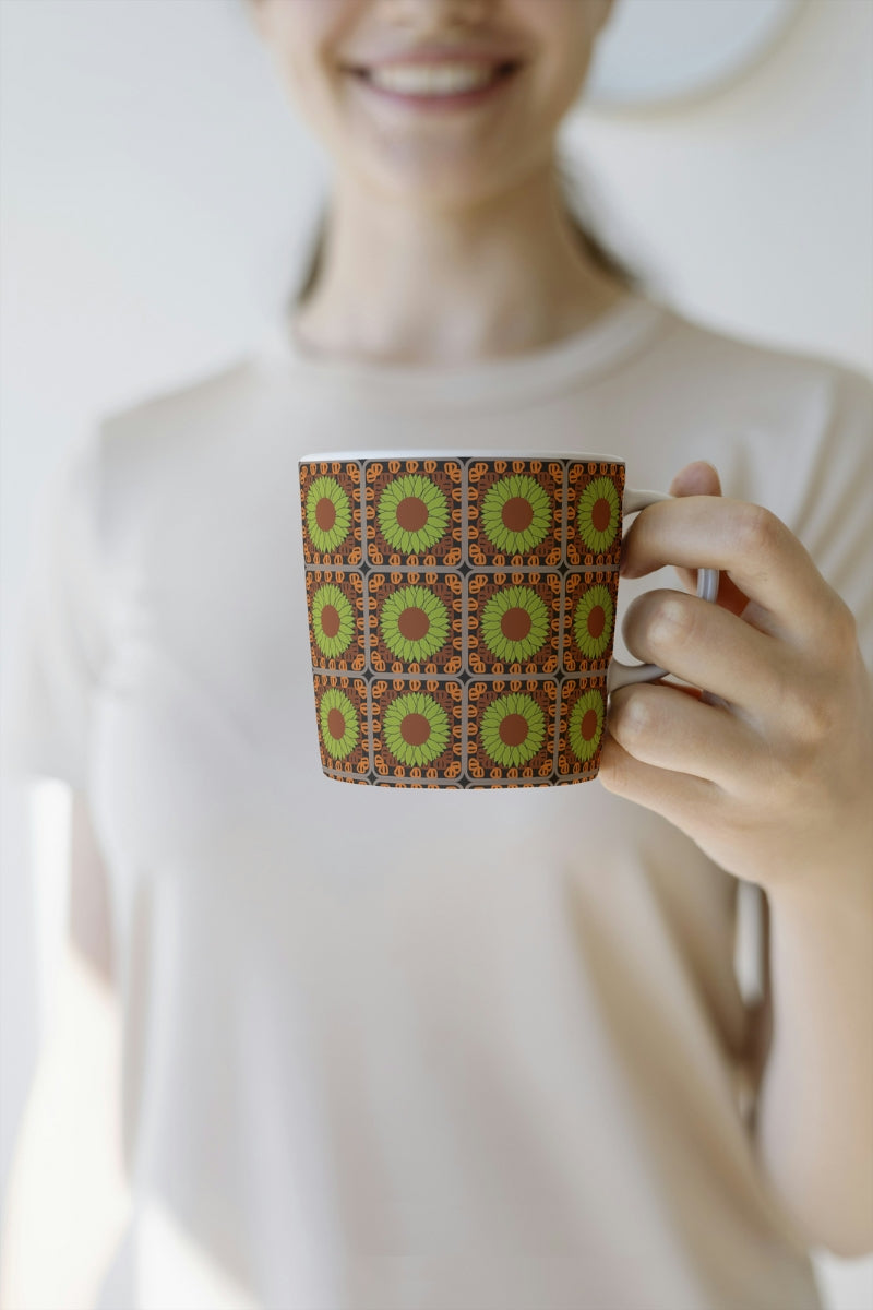 Sunflower Summertime Bloom Floral Granny Circles Seamless Print