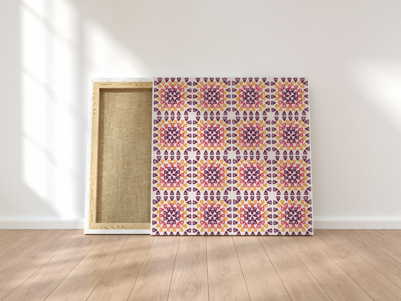 Sunset Bloom Granny Squares Seamless Print