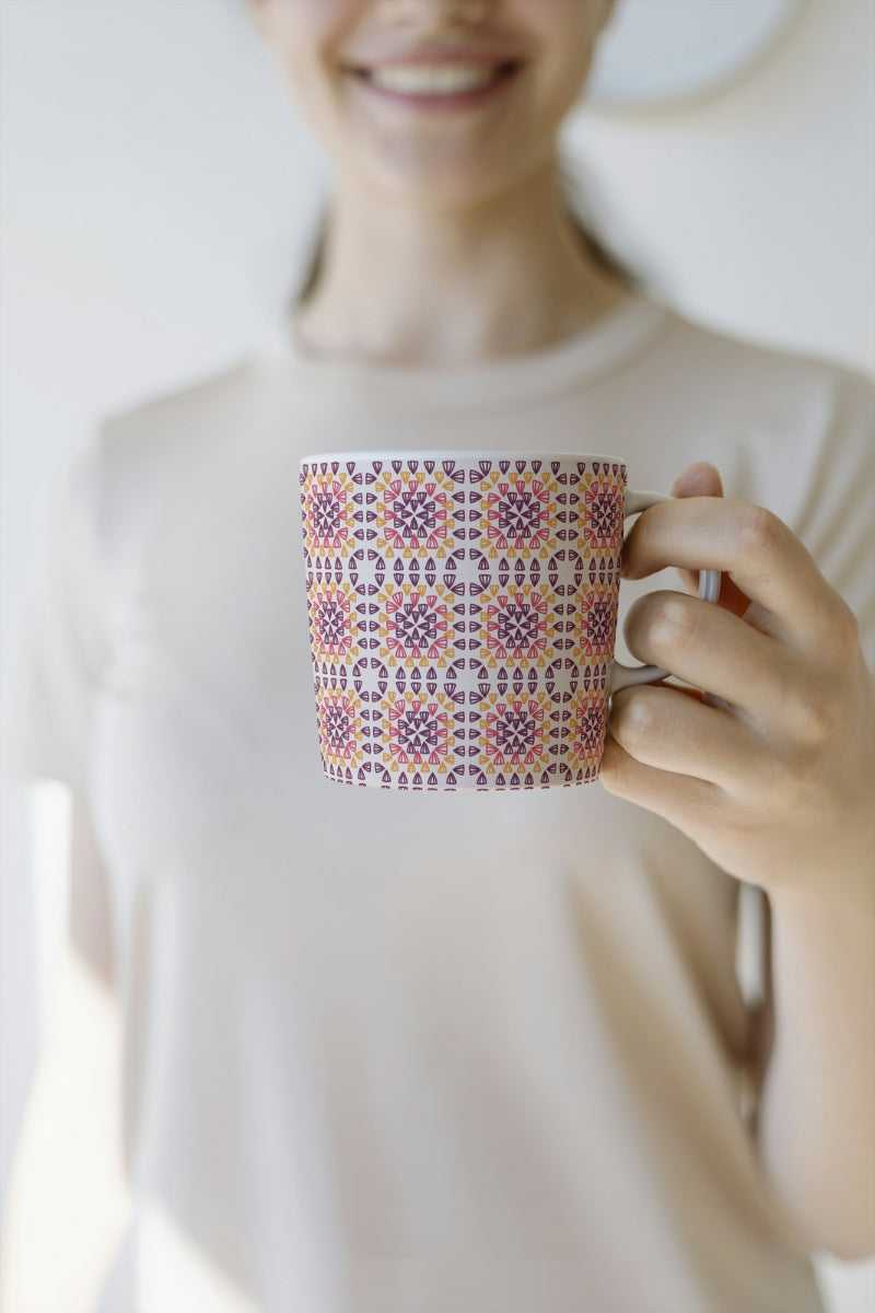 Sunset Bloom Granny Squares Seamless Print