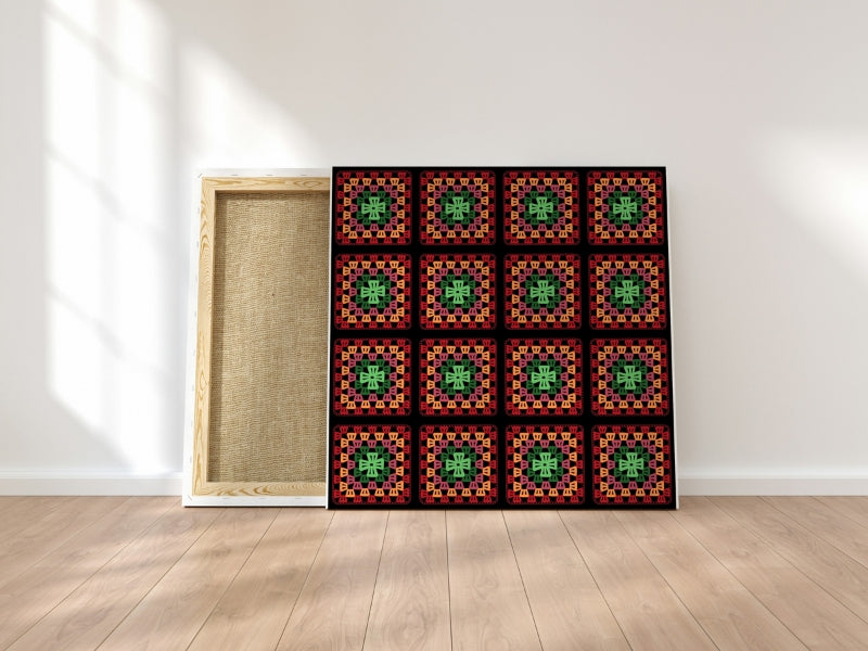 Sunstone Fire Granny Squares Print